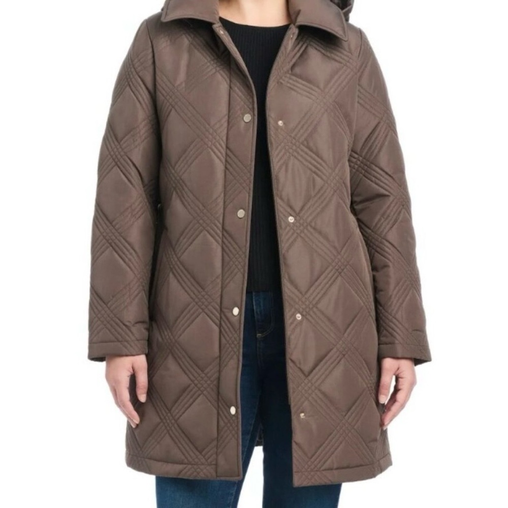 NWT Jones,New York Women's Quilted Brown Coat